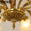 Đèn thả chùm hoa trang trí phòng khách phong cách cổ điển Châu Âu chất liệu đồng VNM-1625