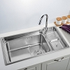 Chậu rửa bát 1 hố cỡ lớn INOX SUS 304 kèm thùng rác VNM-VSN7843