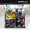 Giá gia vị dụng cụ bếp chất liệu Inox304 kèm thanh ray giảm chấn 