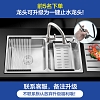 Chậu rửa bát 2 hố INOX SUS 304 kèm vòi rửa bát dây rút VNM-VADK8143