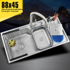 Chậu rửa bát 1 hố Inox304 kèm vòi rửa kéo dài đa năng VNM-VSD8845