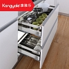 Giá xoong nồi, bát đĩa Inox 2 tầng kèm thanh ray giảm chấn VNM-E081060
