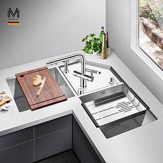 Chậu rửa bát đặt góc đa năng chất liệu Inox304 VNM-MT-9071