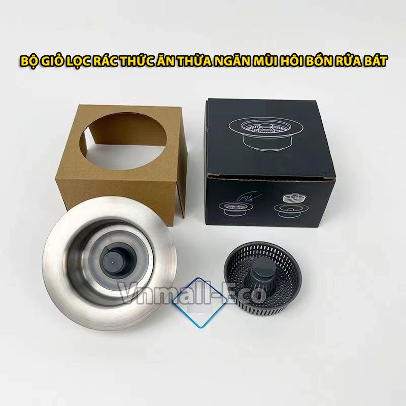 Bộ lọc rác ngăn mùi hôi chống trào ngược kiểu nhấn xả bồn rửa bát