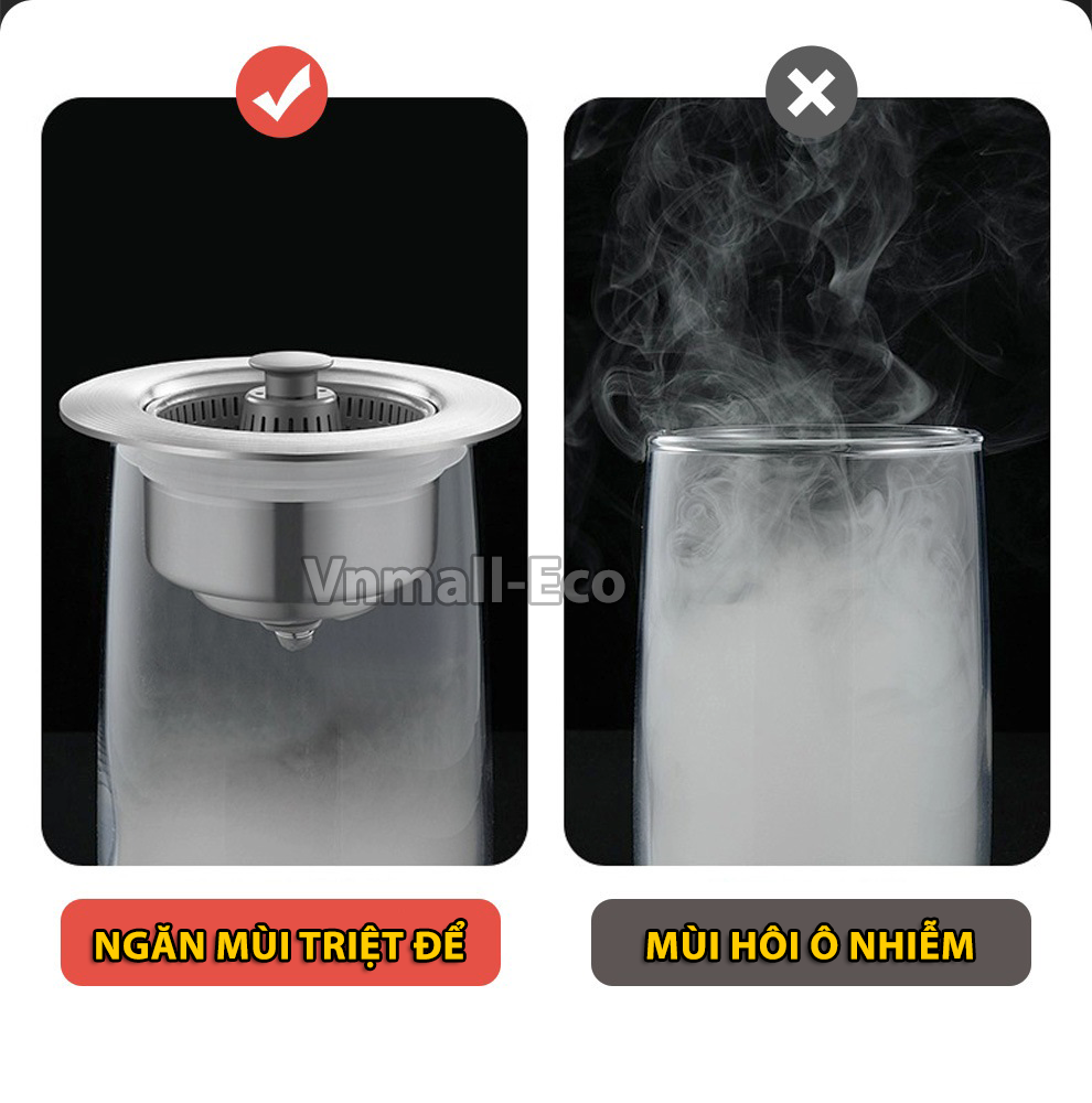 Bộ lọc rác ngăn mùi hôi chống trào ngược kiểu nhấn xả bồn rửa bát