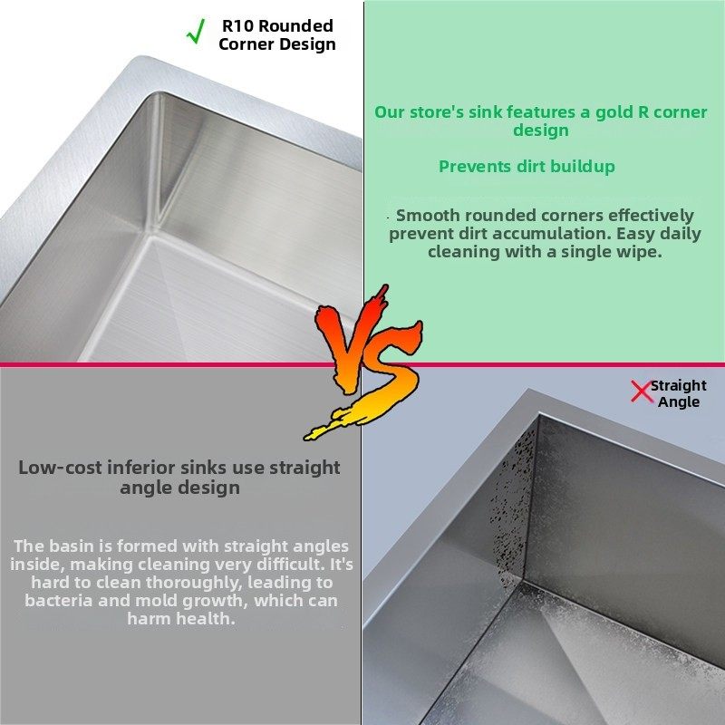 Chậu rửa bát góc tường nhà bếp 2 hố chất liệu inox304 VNM-31225